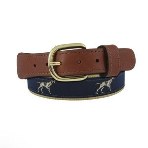 Zep-Pro Pointer Dog Ribbon Belt Navy Size 30
